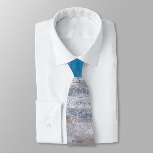 Beach Blue Tropical Formal Wedde Ocean Waves Stropdas (Gebonden)