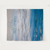 Beach Blue Tropical Ocean Photo Booth Weddenschap Wandkleed (Voorkant (horizontaal))