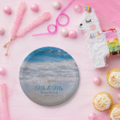 Beach Blue Tropical Ocean Waves Coastal Wedding Papieren Bordje (Feest)