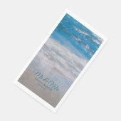 Beach Blue Tropical Ocean Waves Coastal Wedding Servet (Hoek)