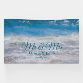 Beach Blue Tropical Ocean Wedding Spandoek (Horizontaal)