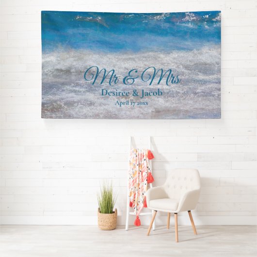 Beach Blue Tropical Ocean Wedding Spandoek (Insitu)