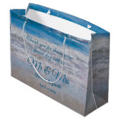 Beach Blue Tropical Wedding Coastal Ocean Waves Groot Cadeauzakje (Achterkant Gekanteld)