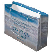Beach Blue Tropical Wedding Coastal Ocean Waves Groot Cadeauzakje (Voorkant Gekanteld)