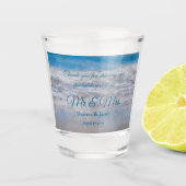 Beach Blue Tropical Wedding Coastal Ocean Waves Shot Glas (Voorkant)