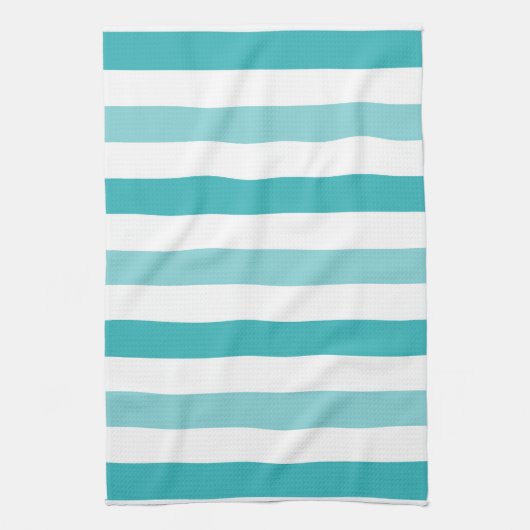 Beach Blue Turquoise Stripes Theedoek (Verticaal)