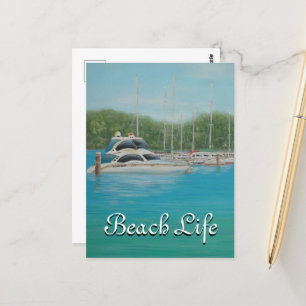 Beach Blue Water & Boats Australia Briefkaart
