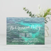 Beach Blue Water Retirement Party Kaart (Staand voorkant)
