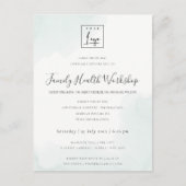 BEACH BLUE WATERVERF BRUSH STROKE WORKSHOP EVAL BRIEFKAART (Voorkant)