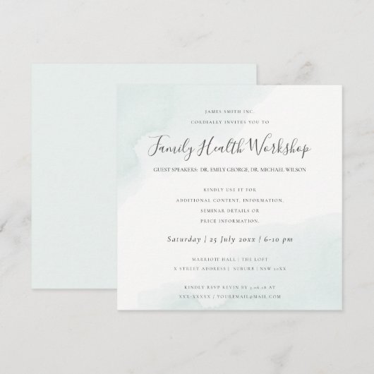 BEACH BLUE WATERVERF BRUSH STROKE WORKSHOP EVAL KAART (Voorkant / Achterkant)