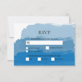 Beach Blue Waterverf Weddenschap RSVP-kaarten RSVP Kaartje (Voorkant)