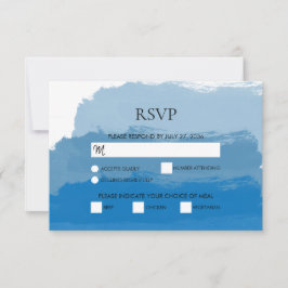 Beach Blue Waterverf Weddenschap RSVP-kaarten RSVP Kaartje