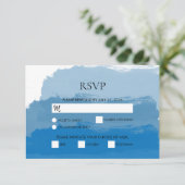 Beach Blue Waterverf Weddenschap RSVP-kaarten RSVP Kaartje (Staand voorkant)