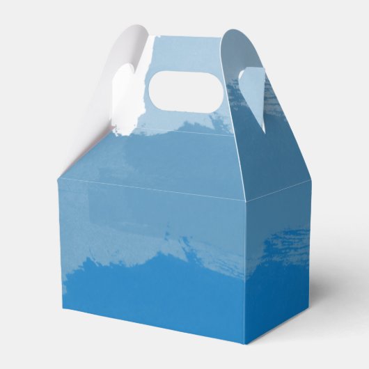 Beach Blue Waterverf Wedding Bedankdoosjes (Achterkant)