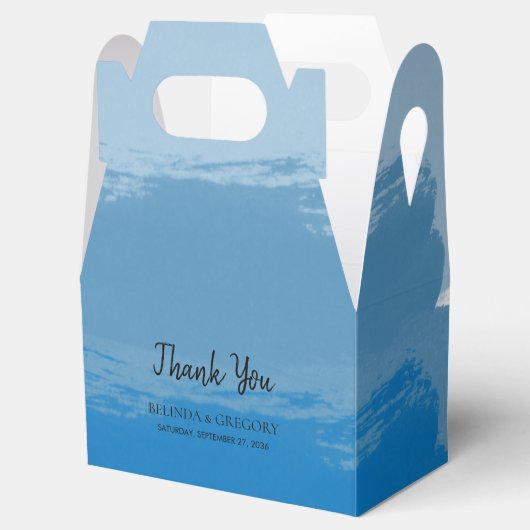 Beach Blue Waterverf Wedding Bedankdoosjes (Geopend)