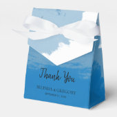 Beach Blue Waterverf Wedding Bedankdoosjes (Voorkant Zijde)