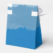 Beach Blue Waterverf Wedding Bedankdoosjes (Achterkant)