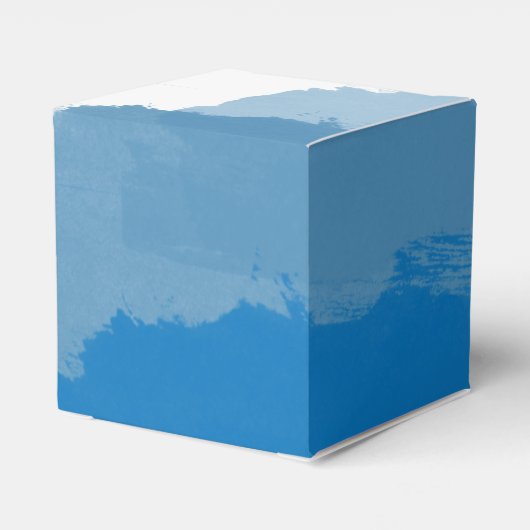 Beach Blue Waterverf Wedding Bedankdoosjes (Achterkant)