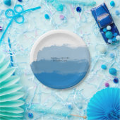 Beach Blue Waterverf Wedding Papieren Bordje (Feest)