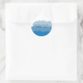Beach Blue Waterverf Wedding Ronde Sticker (Tas)