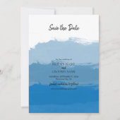 Beach Blue Waterverf Wedding Save The Date (Voorkant)