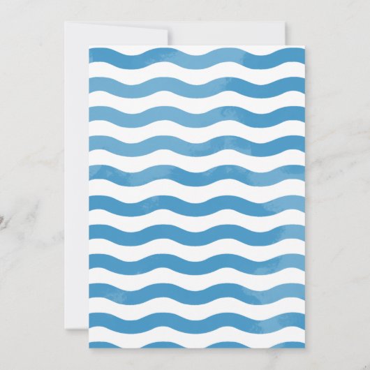 Beach Blue Waterverf Wedding Save The Date (Achterkant)