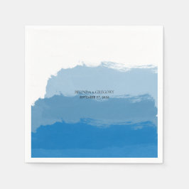 Beach Blue Waterverf Wedding Servet