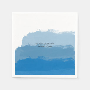Beach Blue Waterverf Wedding Servet