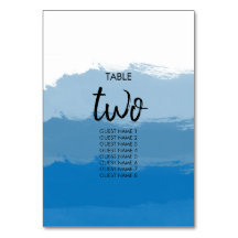 Beach Blue Waterverf Wedingstabel nummer