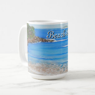 Beach Blue Waves Acrylverfkoffie Mok