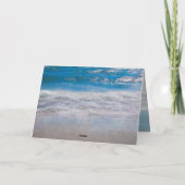 Beach Blue White Coastal Ocean Wave Bedankt (Achterkant)