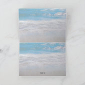 Beach Blue White Coastal Ocean Wave Bedankt (Binnen)
