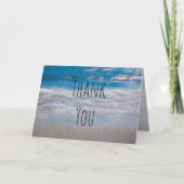 Beach Blue White Coastal Ocean Wave Bedankt (Voorkant)