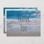 Beach Blue White Coastal Ocean Wave Bedankt Briefkaart (Voorkant / Achterkant)