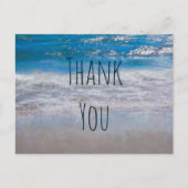 Beach Blue White Coastal Ocean Wave Bedankt Briefkaart (Voorkant)
