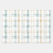 Beach Blue White Cream Plaid Christmas Ornaments Inpakpapier Vel (Voorkant 3)