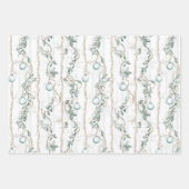 Beach Blue White Cream Plaid Christmas Ornaments Inpakpapier Vel (Voorkant 2)