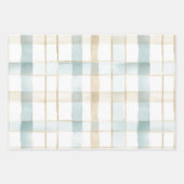 Beach Blue White Cream Plaid Christmas Ornaments Inpakpapier Vel (Voorkant)