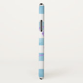 Beach Blue White Striped Waterverf Paars Octopus Case-Mate iPhone Case (Achterkant / rechts)