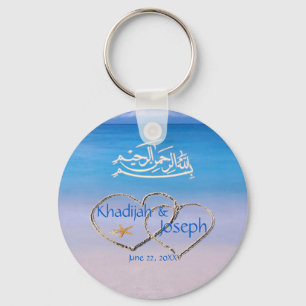 Beach & Blue Zee Islamic Muslim Weduwen Favor Sleutelhanger
