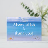 Beach & Blue Zee Islamic Muslim Weduwen Hartelijk Bedankkaart (Staand voorkant)