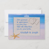 Beach & Blue Zee Islamic Muslim Weduwen Hartelijk Bedankkaart (Achterkant)