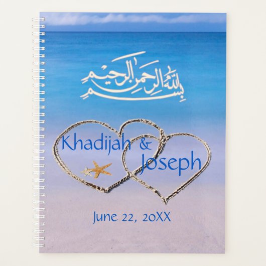 Beach & Blue Zee Islamic Muslim Weduwen Planner (Voorkant)