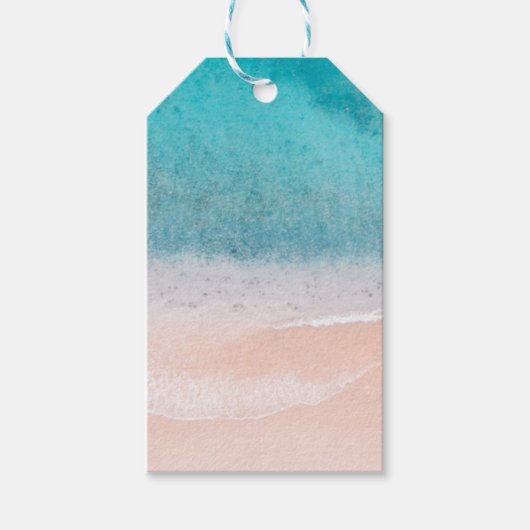 Beach Blue Zee Seaside Sand Custom Blank Sjabloon Cadeaulabel (Voorkant)