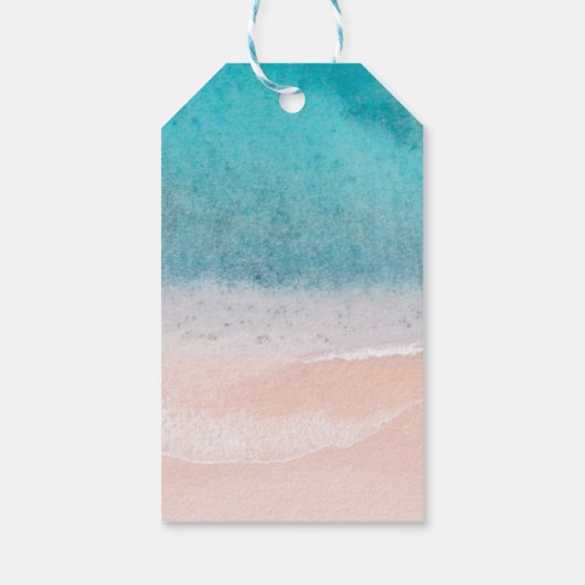 Beach Blue Zee Seaside Sand Custom Blank Sjabloon Cadeaulabel (Achterkant)