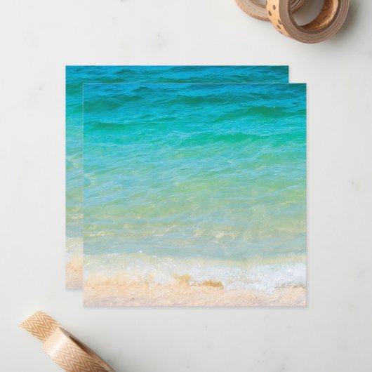 Beach Blue Zee Waves Seaside Sand Blank Sjabloon (Voorkant / Achterkant in situ)