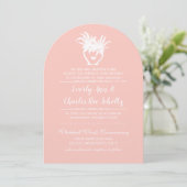 Beach Blush Palm Tree Destination Invitation Kaart (Staand voorkant)