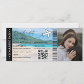 Beach Boarding pass bruiloft opslaan van de datum Kaart (Voorkant)