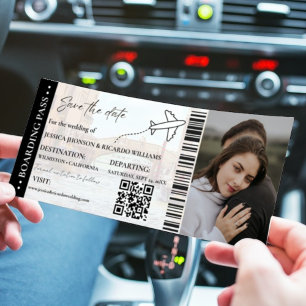 Beach Boarding pass bruiloft opslaan van de datum Kaart