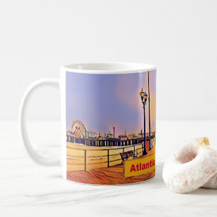 Beach Boardwalk Pop Art Koffiemok